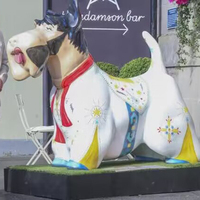 Décoration de jardin extérieure, statue de chien Terrier écossais en résine peinte à la main, couleur personnalisée, fibre de verre, garantie 50 ans