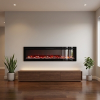 Cheminées électriques modernes autoportantes en acier inoxydable avec LED décoratives, pour hôtel et maison, avec télécommande et personnalisation intégrée