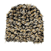 Cagoule Bonnets Hommes Drôle Chapeau En Plein Air Camouflage En Peluche Fuzzy Distressed Tricoté Chapeau Ski Masque Bonnet Mode Rue Hip Hop Cap