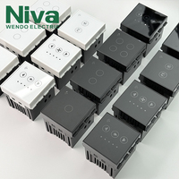 Interruptor de Pared Inteligente Niva con Control Wifi, Panel de Vidrio Templado, Interruptores y Enchufes Modulares Personalizados OEM Tipo 118