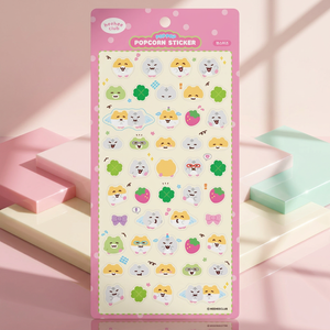 Korean [HIHI Club] Popcorn Stickers Hamsters Cute Animal Character Decorative Sticker Sheet <b>Diary</b> Planner Laptop Phone Wholesale - Product Image 1