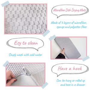 <span class=keywords><strong>Tapis</strong></span> de séchage de <span class=keywords><strong>vaisselle</strong></span> en microfibre pour comptoir de cuisine, taille personnalisée, absorbant, pour évier, pour poser la <span class=keywords><strong>vaisselle</strong></span> - Product Image 3