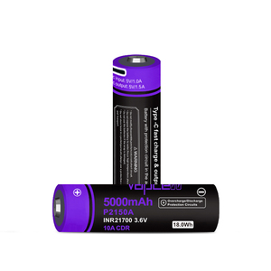 Batterie rechargeable Type-C <span class=keywords><strong>21700</strong></span> <span class=keywords><strong>Vapcell</strong></span> P2150A <span class=keywords><strong>21700</strong></span> 5000mah 10A 3.6v pour lampe torche - Product Image 2