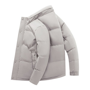 แจ็กเก็ตบุฝ้ายของผู้ชายสำหรับธุรกิจและพักผ่อนในฤดูใบไม้ร่วงและฤดูหนาวหลวมและหนาอบอุ่นปกและโลโก้ตามสั่ง - Product Image 3