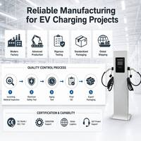 EONDRIVE Stasiun Pengisian Daya EV AC 400V Baru 2*9.6kW Tipe1 Dual Gun Fase Tunggal IP54 untuk Proyek EV Kondominium Kecil