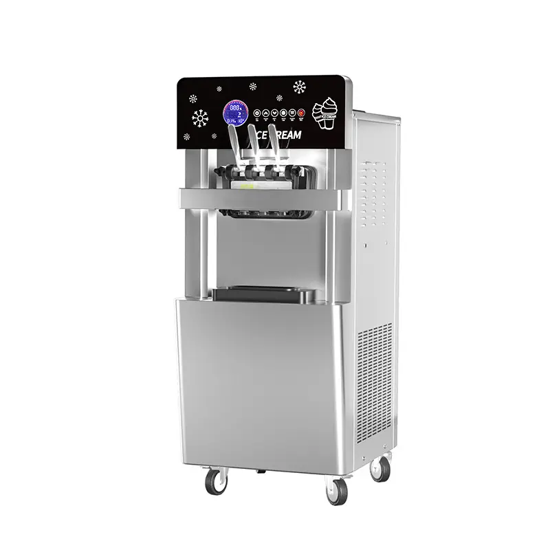 Machine à crème glacée de qualité supérieure écran tactile de yaourt glacé autonettoyant saveurs mélangées service doux CE