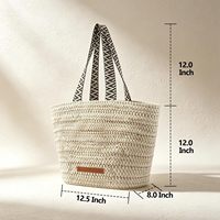 Sac fourre-tout importé pour femmes, grand sac d'été, bretelles confortables pour la peau, sac de plage, sac de voyage, usage quotidien 12.6x7.1x13