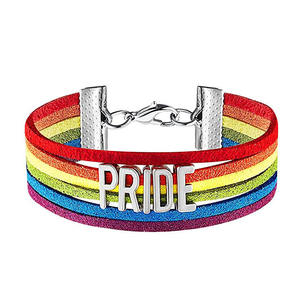 100 Modelle Hersteller LGBTQ PRIDE Wickelarmband Love Wins Follow Your Heart Regenbogen-Lederband LGBT-Armbänder für Frauen - Product Image 2