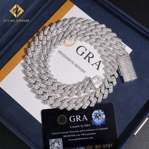 Collar de Cadena Cubana de Miami para Hombre, Estilo Hip Hop, con Piedras Grandes de 18 mm, Incrustaciones de Diamantes de Imitación VVS, Hecho a Medida - Product Image 1