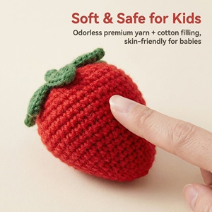 Ensemble de jouets en crochet 100 % coton - Légumes et fruits tricotés à la main - Jouets sensoriels doux et écologiques pour la cuisine des enfants - Product Image 4