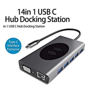 14-in-1 USB-C Dockingstation Hub Multifunktions-Typ-C-HUB mit HDTV und kabelloser Ladefunktion für MacBook und HDMI-Adapter