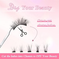 Demi-cils en vison effet naturel pour un look œil de chat, faits maison, pour application DIY, cils complets en bande, demi-cils