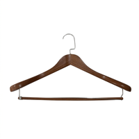 Cintres de costume marron foncé de luxe, cintres en bois à épaules larges avec logo personnalisé