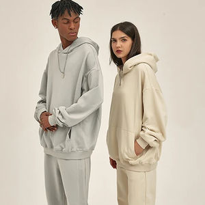 Yingling logo personnalisé unisexe uni surdimensionné 100% coton saint valentin sweat à capuche épais éponge française 350 Gsm sweat à capuche blanc - Product Image 2