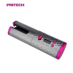 Pritech Mini inalámbrico recargable de Control de temperatura automático inalámbrico rizador con Lcd de pantalla inteligente - Product Image 4