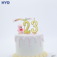 Bougies d'anniversaire personnalisées 2026 économiques, numérotées, métalliques, sur le thème de la romance, mignonnes et accrocheuses, pour petits gâteaux et cadeaux