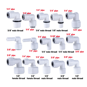 Conectores para Sistema de Ósmosis Inversa para Acuarios, Accesorios de Tubería de <span class=keywords><strong>1</strong></span>/4" y 3/8", Conector en Codo de 90 Grados para Filtros Purificadores de Agua - Product Image 2