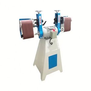 Petite ponceuse à bande à double tête pour le travail du bois, équipement de menuiserie avec roue éponge pour le polissage - Product Image 3