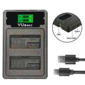 Yuboli LP-E8 LP E8 LPE8 USB зарядное устройство для цифровой однообъективной зеркальной камеры Canon EOS 550D 600D 650D 700D поцелуй X4 X5 X6i X7i Rebel T2i T3i T4i T5i батареи камеры