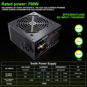 T.F.SKYWINDINTL 700W silencieux noir unité d'alimentation PC 120mm ventilateur 24pin 12V 150W refroidissement pour les ordinateurs de bureau <span class=keywords><strong>ATX</strong></span> de jeu serveurs US - Product Image 3