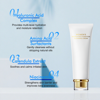 Nettoyant Visage Hydratant et Nourrissant aux Acides Aminés, Végétalien, à l'Acide Hyaluronique et Niacinamide, Contrôle du Sébum, Démaquillant Doux