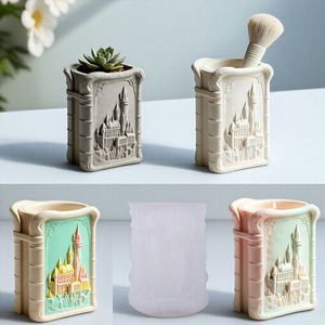 Moldes de silicona YS <span class=keywords><strong>Magic</strong></span> Castle para velas, recipientes de yeso, cajas de almacenamiento, moldes de fundición, suministros para hacer macetas de hormigón DIY - Product Image 6