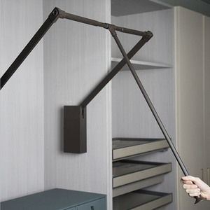 HNOSS <span class=keywords><strong>Tringle</strong></span> de penderie escamotable en aluminium à double fermeture douce, style moderne, pour armoire, OEM/ODM personnalisable - Product Image 3