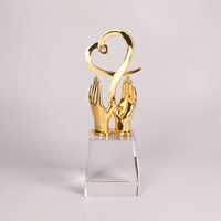 Signe de la mains dorées et du cœur, récompense personnalisé, en pierre de cristal K9, vente en gros