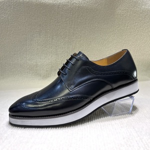 Scarpe eleganti da uomo in vera pelle fatte a mano in vera pelle Casual a punta con lacci per matrimoni in ufficio - Product Image 5