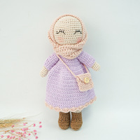 Ensemble de porte-clés en peluche en coton pur pour bébé musulman au crochet fait à la main, jouet en peluche, bricolage, artisanat, cadeau pour enfants, fournitures de fête