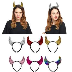 Diademas de Halloween al por Mayor, Diademas con Cuernos de Diablo y Lentejuelas para Niños y Adultos, para Fiestas de Navidad y Carnaval - Product Image 3