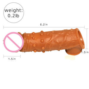 Manchon vibrant pour hommes préservatifs d'agrandissement du pénis manchon de pénis réutilisable Extender gode rehausseur manches adultes produit sexuel - Product Image 3