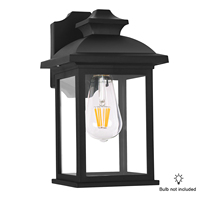 Lanterne murale de jardin carrée moderne P748 à LED, extérieure, IP44, étanche, noire, vintage