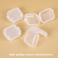 Boîte de rangement pour bijoux en plastique transparent recyclable, petite boîte carrée, pour boucles d'oreilles, bagues, perles, en PP, emballage personnalisé avec logo.