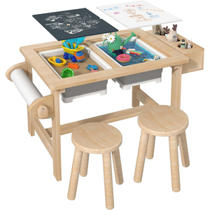 Cadeaux d'anniversaire pour garçons et filles, table sensorielle pour enfants avec 2 bacs sensoriels, planche double face - Product Image 1