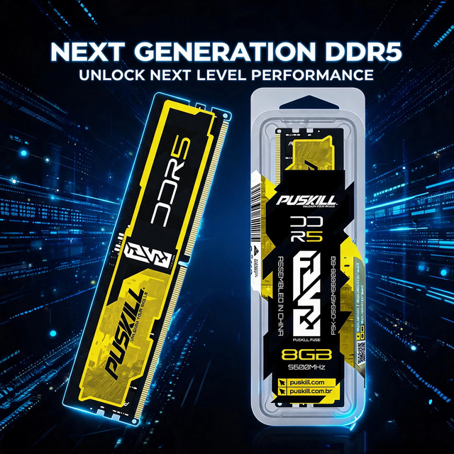 PUSKILL Factory OEM Wholesale DDR5 UDIMM Memory 32GB 6000MHz PC5-48000 Desktop RAM ECC High Performance DDR5 RAM