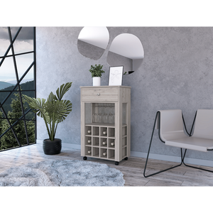 DB Ambler gris claro 1 cajón 12 botellas gabinete de vino elegante juego de bar - Product Image 2