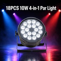 18PCS*10W LED 4-en-1 Par Light 25 °   Wash Angel Projecteur LED Par Can à intensité linéairement variable pour scène, discothèques, événements et fêtes