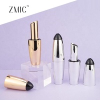 Tube de rouge à lèvres magnétique vide de 3 ml, tube de baume à lèvres rechargeable, emballage en forme de balle argenté/doré, étui à rouge à lèvres personnalisé pour le maquillage