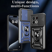 TPU + PC 2 en 1 hybride antichoc armure métal porte-anneau coulissant caméra housse pour tecno spark 30 / 30Pro 4G couverture arrière