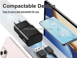 Samsung Galaxy S7 S8 adaptif hızlı şarj için USB şarj aleti carcable cable c USB kablo ile seyahat duvar şarj kiti