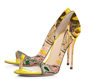 2019 אלגנטי מותאם אישית לוגו גבירותיי פתוח הבוהן Chaussure Femme פטיש גבוהה עקבים נשי נעליים - Product Image 6