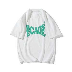 Hip Hop 100% coton fille surdimensionné t-shirt unisexe broderie plaine T-shirt personnalisé 3D mousse sérigraphie impression t-shirts pour hommes - Product Image 1