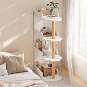 Étagère de rangement latérale étroite pour canapé, étagère à livres pour canapé moderne mince à 4 niveaux pour petits espaces et petits porte-revues - Product Image 5