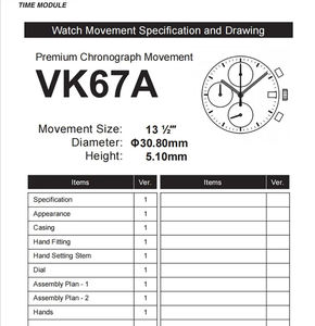 Movimiento cronógrafo Meca-Quartz VK67 original con descuento por volumen, piezas de reloj TMI japonesas con indicador de fecha para reparación y reemplazo OEM - Product Image 5