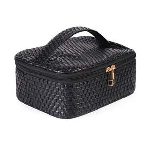 Trousse de Maquillage Homme en Cuir PU, PVC et Polyester/Nylon, Fermeture Éclair, Impression Numérique Noire, Marque OEM, Pratique - Product Image 4