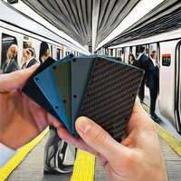 Dompet Kartu RFID Blocking dengan Tali Elastis Lepas Pasang, Bahan Aluminium Alloy - Penjepit Kartu Kredit Model Lipat, Modis, Lengkap untuk Semua Kartu