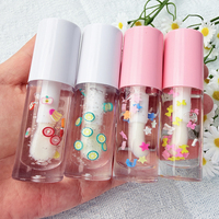 Huile à Lèvres Végétalienne en Gros, Protection Solaire Liquide avec Acide Hyaluronique, Formes Fleurs et Fruits, Options Colorées Personnalisables