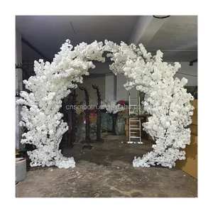 Atacado Natal Artificial Cherry Tree Grande Cherry Blossom Tree Casamento Árvores De Flores Brancas para Decoração Interior