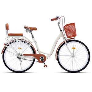 2024 High quality 20 24 26 28 inch steel frame two seat bicicleta lady city bike eu warehouse bicycle for men